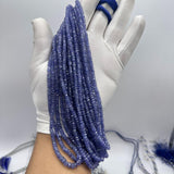 Tanzanite Faceted Rondelle Beads – 3mm to 5mm AAA Natural Tanzanite Gemstones for Jewelry Making – 11 Lines, 708 Carats