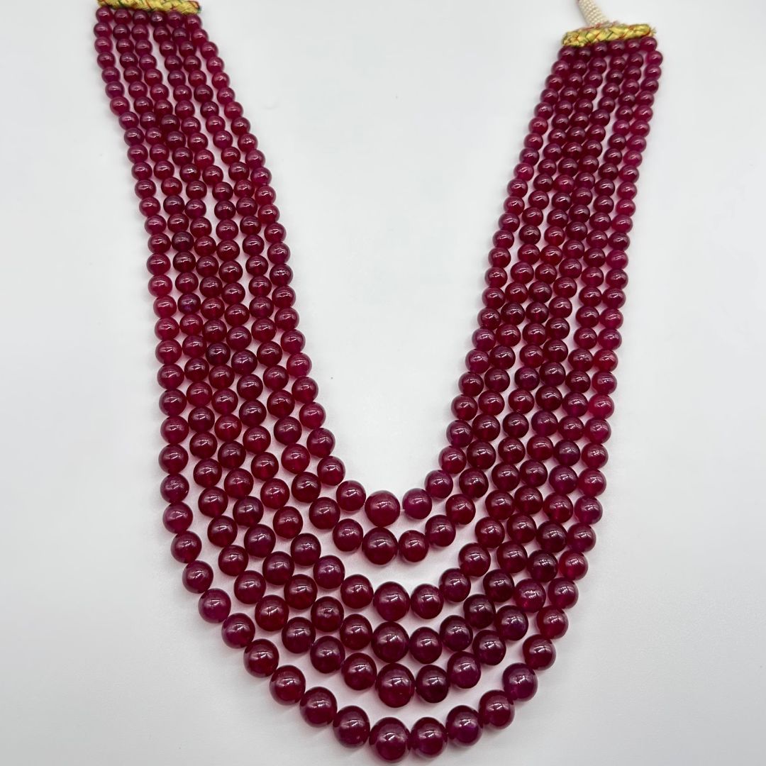Glass-Filled Ruby Smooth Round Beads – 6mm to 11mm Polished Ruby Gemstones for Jewelry Making – AAA Quality