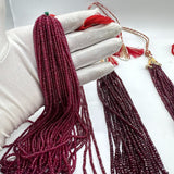 2mm to 3mm Ruby Smooth Rondelle Beads – AAA Quality Natural Ruby Gemstones for Fine Jewelry Making – 36 Lines Bulk Lot