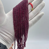 2mm to 3mm Ruby Smooth Rondelle Beads – AAA Quality Natural Ruby Gemstones for Fine Jewelry Making – 36 Lines Bulk Lot