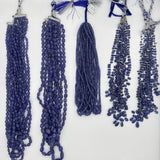 Tanzanite Smooth Oval Beads – 5x7mm to 10x15mm Natural AAA Tanzanite Gemstones for Jewelry Making – 12 Lines, 2150 Carats