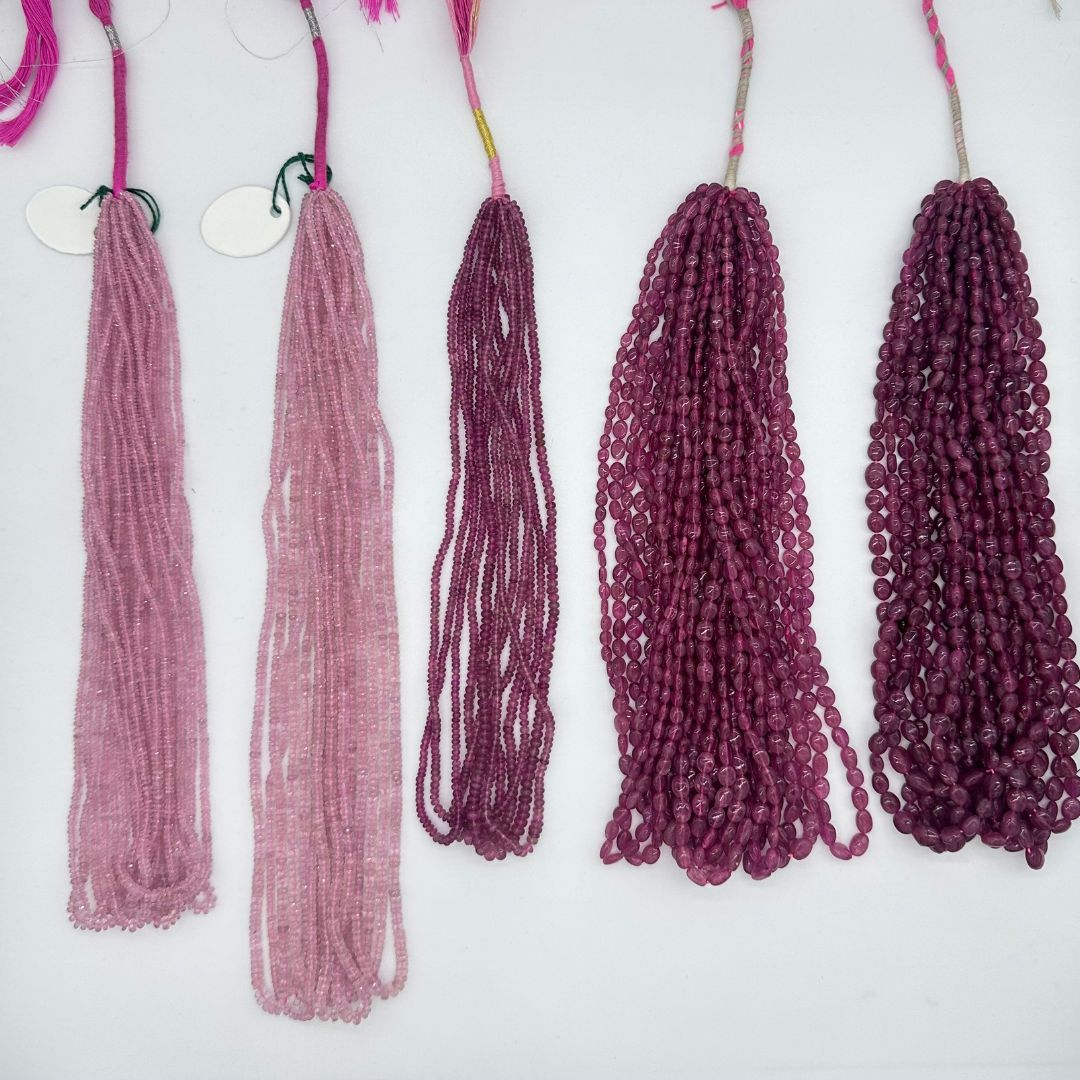 Natural Pink Sapphire Faceted Rondelle Beads – 3mm to 5mm AAA+ Quality – 18 Lines, 1008 Carats – Jewelry Making Gemstones