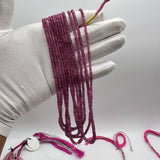 Natural Pink Tourmaline Smooth Rondelle Beads – 3mm to 5mm AAA+ Quality – 6 Strands, 227 Carats – Jewelry Making Gemstones