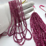 Natural Pink Tourmaline Smooth Rondelle Beads – 3mm to 5mm AAA+ Quality – 6 Strands, 227 Carats – Jewelry Making Gemstones