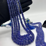 Natural Tanzanite Carved Melon Beads – 6mm to 15mm AAA+ Quality – 5 Lines, 1920 Carats – Handcrafted Gemstones for Luxury Jewelry