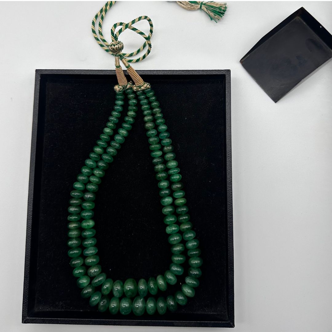Natural Emerald Smooth Rondelle Beads – 8mm to 14mm – 2 Lines, 818.92 Carats – AAA+ Quality for Luxury Jewelry Making
