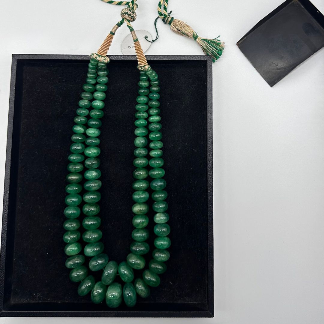 Premium Natural Emerald Smooth Rondelle Beads – 8mm to 16mm – 2 Strands, 1085.96 Carats – AAA+ Quality for Jewelry Designers