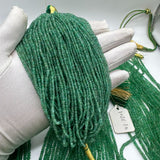 Natural Emerald Smooth Rondelle Beads – 2mm to 3mm – 903 Carats – AAA+ Quality Petite Gemstone Strands