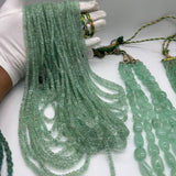 Natural Russian Emerald Faceted Rondelle Beads – 3mm to 6mm – 2505 Carats – 34 Lines – AAA+ Quality Gemstones