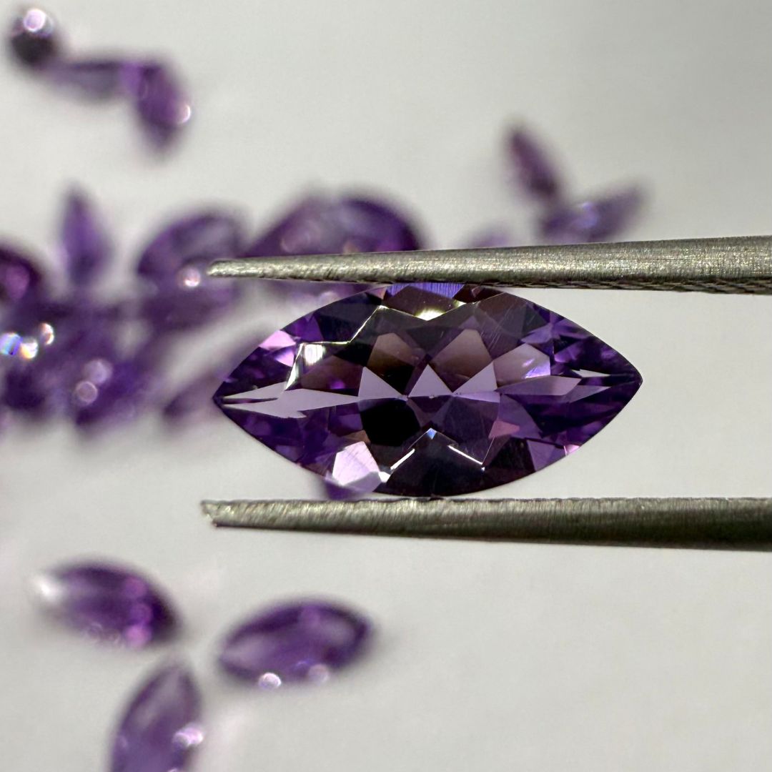 5x10mm Faceted Marquise African Amethyst – AAA+ Natural Purple Gemstones – Ideal for Elegant Jewelry Designs