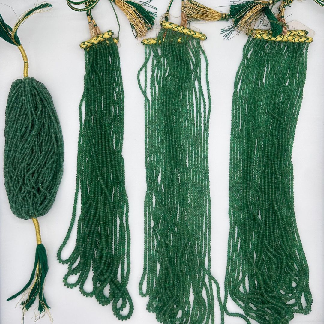 Natural Emerald Smooth Rondelle Beads 3mm to 5mm – 100% Natural AAA+ Gemstones – Ideal for High-End Jewelry Making – 2625 Cts