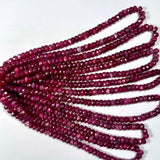 Mystic Red Moonstone Faceted Rondelle Beads – 4mm to 10mm – Natural Gemstones with Iridescent Sheen for Jewelry Making