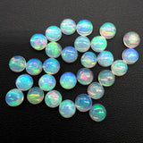 6mm Round Ethiopian Opal Cabochon – Natural Play-of-Color Gemstone, Loose Fire Opal, October Birthstone for Fine Jewelry Making