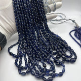 Blue Sapphire Smooth Oval Beads – Glass Filled – 5x7mm to 9x11mm – 2530 Cts – 16 Lines – AAA+ Quality for Custom Jewelry