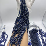 Blue Sapphire Smooth Oval Beads – Glass Filled – 5x7mm to 9x11mm – 2530 Cts – 16 Lines – AAA+ Quality for Custom Jewelry