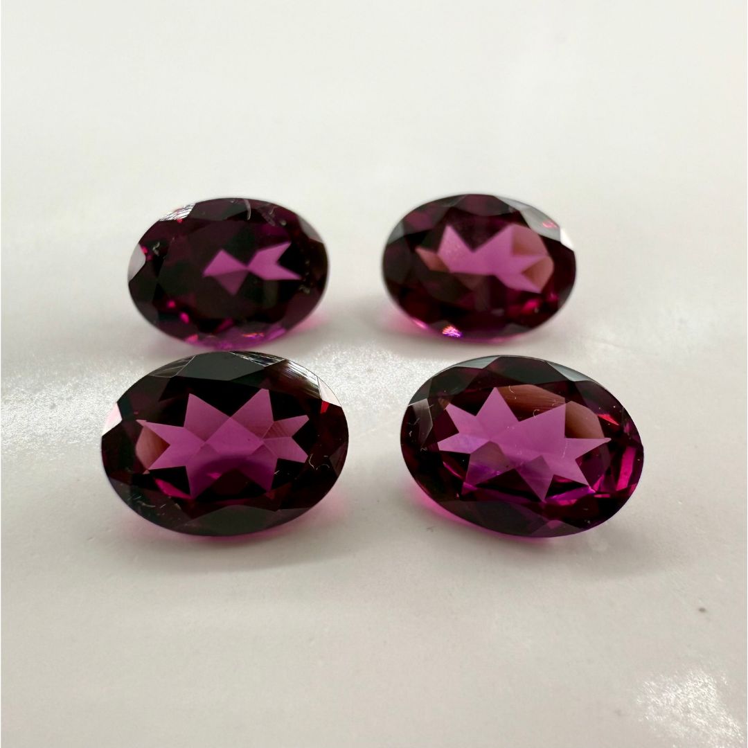 8x6mm Rhodolite Garnet Faceted Oval – Natural Deep Pink Gemstone, Loose Oval Garnet, January Birthstone for Jewelry Making