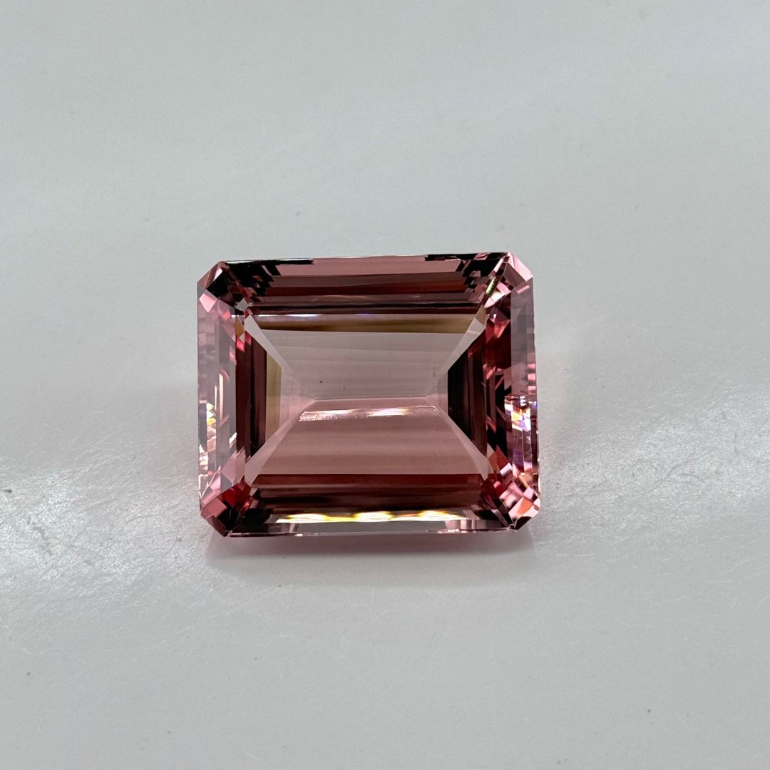 21x27mm Morganite Emerald Cut Octagon – Natural Peach-Pink Gemstone, AAA Quality, Loose Stone for Statement Jewelry