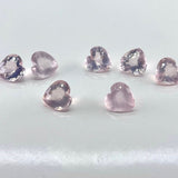12mm Heart Checker Top Rose Quartz – Natural Pink Gemstone, Faceted Heart Shape, Perfect for Jewelry Making