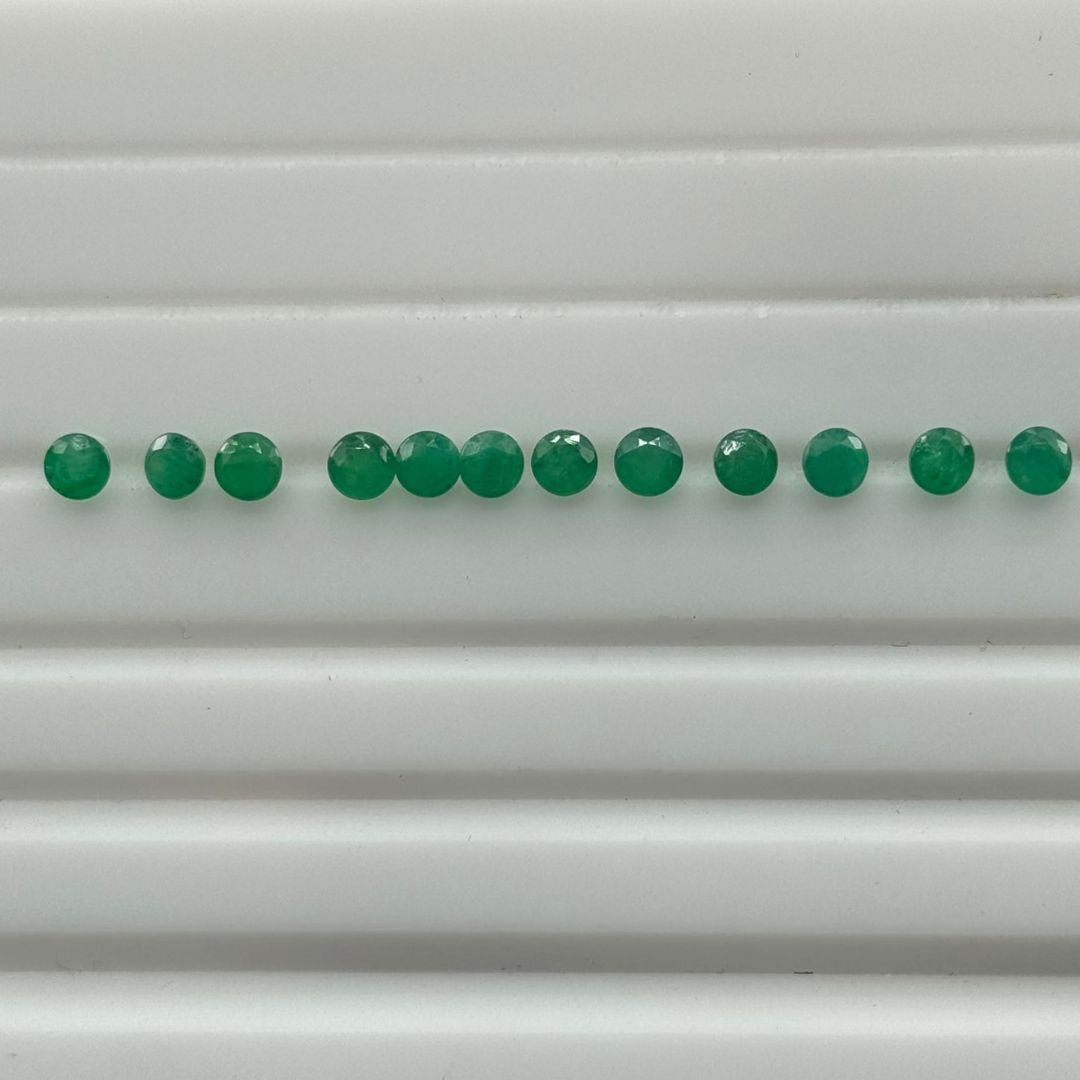 4mm Opaque Faceted Round Emerald – Very Dark Green, Bright Polish, AAA+ Natural Gemstone