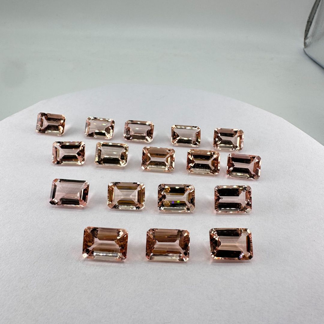 Premium Morganite Cushion Cut Gemstones – Sizes 5x7mm to 10x12mm – AAA+ Natural Pink Gemstones for Jewelry Making