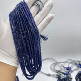 3-5mm Faceted Rondelle Blue Sapphire Glass Filled Beads – Deep Blue Brilliance – 1131 Cts – Premium Quality for Jewelry Making