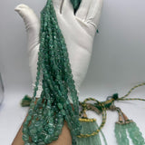 Natural Russian Emerald Oval Beads – 3x5mm to 6x8mm – 9 Lines / 745 Carats – Smooth Oval Green Emeralds
