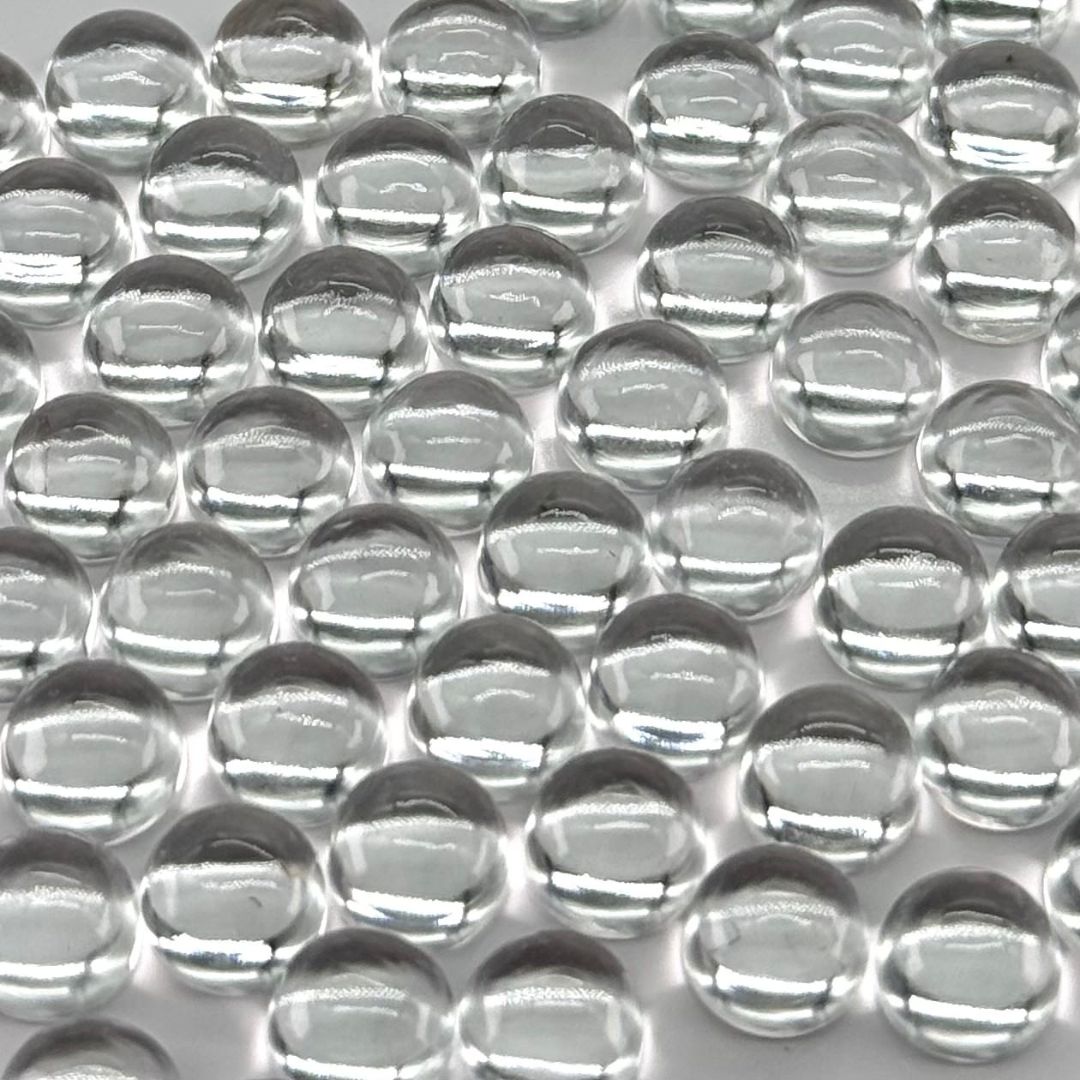 6mm Round White Topaz Cabochons – Natural, Clear Gemstones, Smooth Polished, Ideal for Rings, Earrings & Jewelry Making