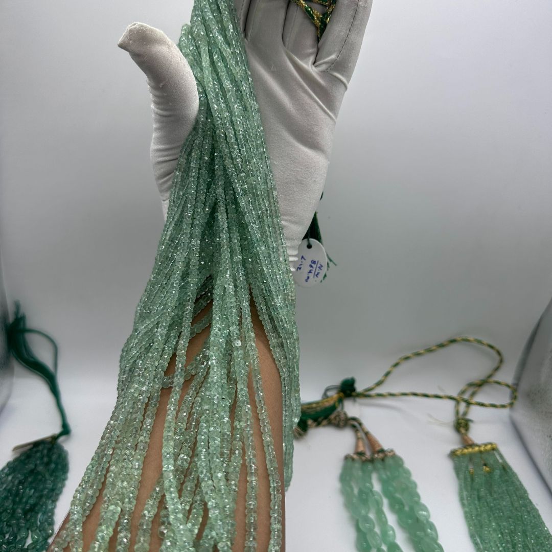 Natural Russian Emerald Faceted Rondelle Beads – 3mm to 6mm – 34 Lines / 2505 Carats – 100% Genuine Gemstone Beads