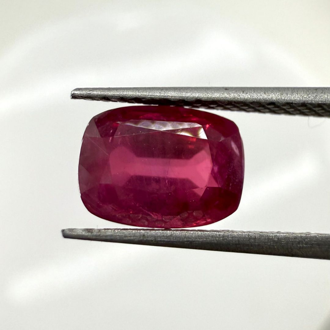 Natural Ruby Cushion Cut 2.22 Carats | 6x8.3mm Deep Red Gemstone | AAA+ Quality Loose Ruby for Fine Jewelry