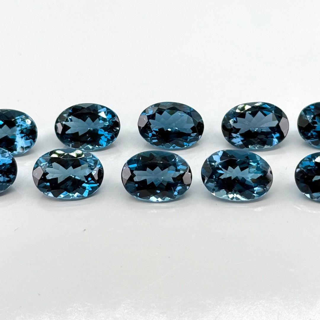 14x10mm Oval London Blue Topaz Gemstone | AAA+ Natural Deep Teal Blue Loose Stone for Fine Jewelry