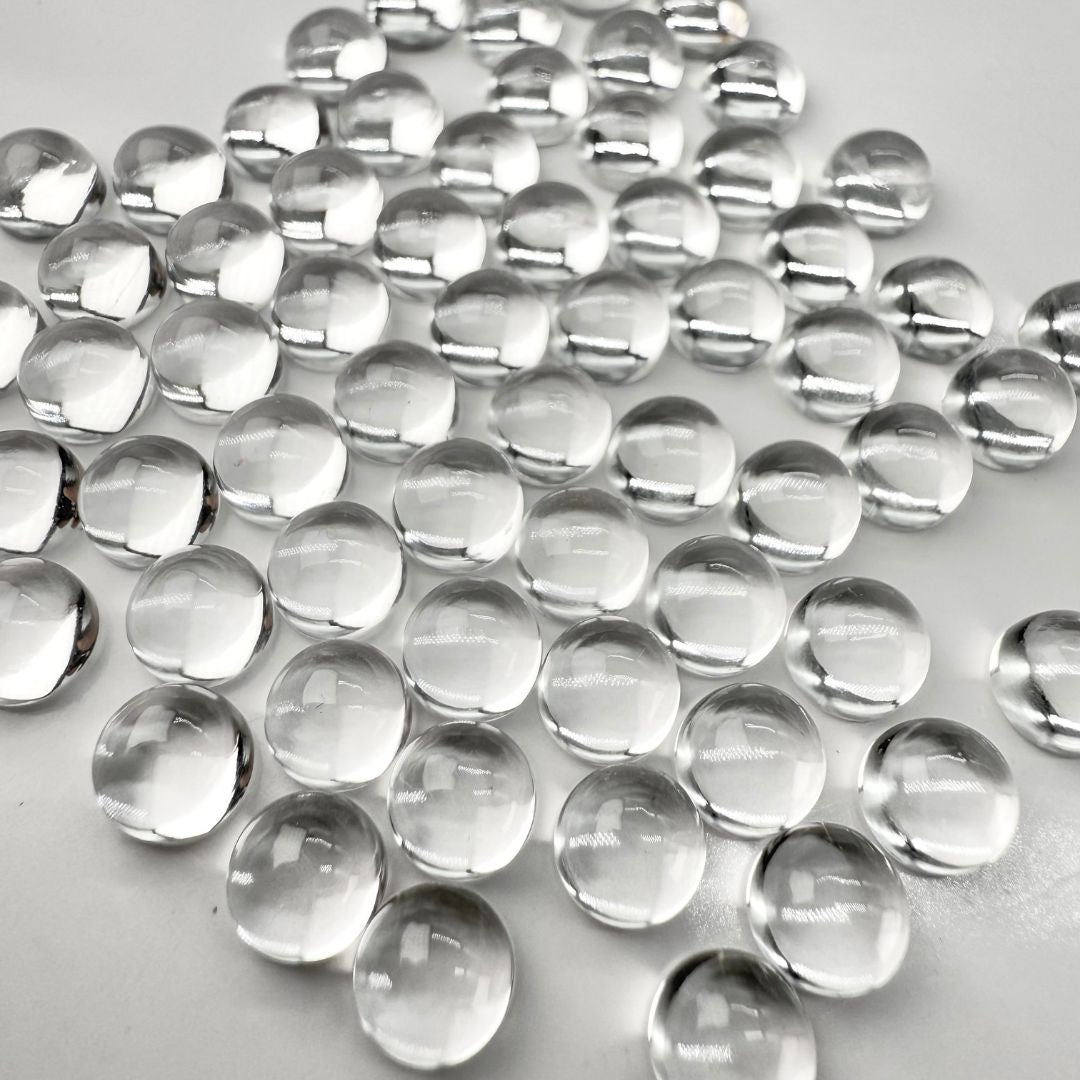 6mm Round White Topaz Cabochons – Natural, Clear Gemstones, Smooth Polished, Ideal for Rings, Earrings & Jewelry Making