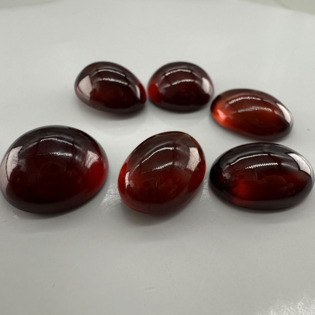 100% Natural Hessonite Oval Cabochon | AAA+ Quality Orange-Brown Garnet for Jewelry Making