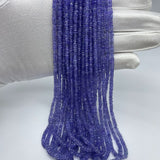 Premium Natural Tanzanite Faceted Rondelle Beads 3-4mm – AAA+ Deep Violet Blue | Handcrafted Gemstones | One-Stop Gemstone Shop